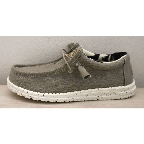 Hey Dude Women's Sz 10 Men's Sz 8 Beige Wally Stretch Canvas Slip-On Shoes - Picture 10 of 16